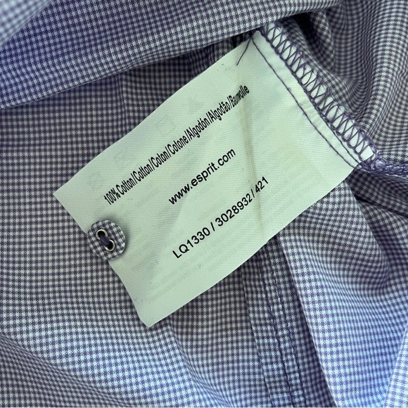 Esprit Gingham Button Up Top - Picture 7 of 7